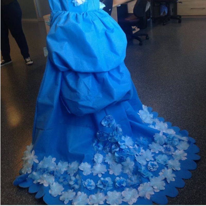 Blue Wrap Couture Dress