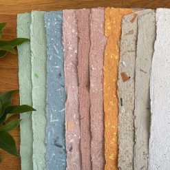 Handmade paper from scrap paper. Made in Newcastle Australia and available for sale as a pack of 10
